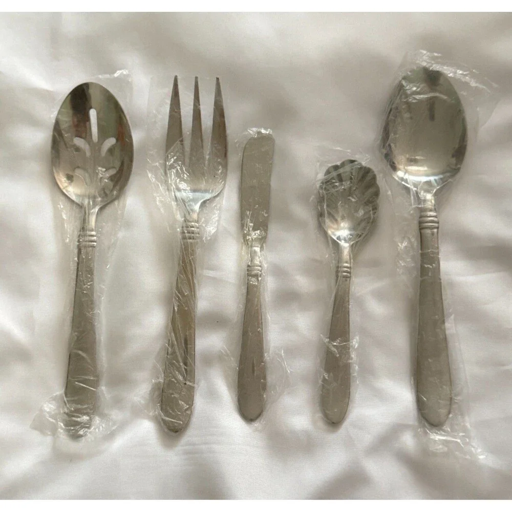 Oneida Banbury 5 Piece Serving Set New Unused Stainless Steel Flatware China